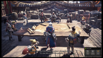 En la imagen: Una captura de pantalla relativamente nítida que muestra los FPS de una secuencia de Monster Hunter World (Fuente de la imagen: captura de pantalla tomada por cortesía de la aplicación nativa de Nvidia)