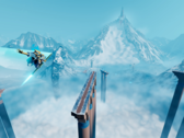 Sword of the Sea permite a los jugadores atravesar el paisaje con una "Hoversword". En la imagen, una captura de pantalla del juego. (Fuente de la imagen: Steam)