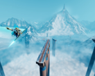 Sword of the Sea permite a los jugadores atravesar el paisaje con una "Hoversword". En la imagen, una captura de pantalla del juego. (Fuente de la imagen: Steam)