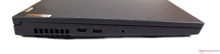 Izquierda: HDMI 2.1, USB-A 3.1 Gen 1, ranura SIM, conector de audio de 3,5 mm