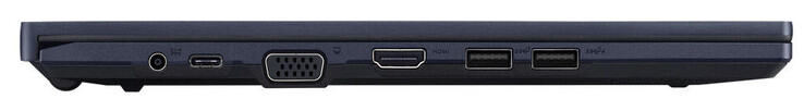 Lado izquierdo: Puerto de alimentación, USB 3.2 Gen 2 (USB-C), VGA, HDMI, 2x USB 3.2 Gen 2 (USB-A)