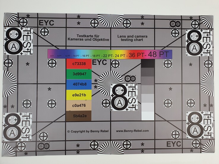 Nuestro cuadro de pruebas fotografiado con la cámara estándar