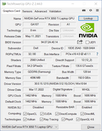 GPU-Z (GPU Nvidia GeForce RTX 3050 Ti para portátiles)