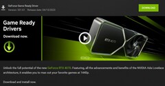 Notificación y detalles del controlador Nvidia Game Ready 531.61 en GeForce Experience (Fuente: Propia)