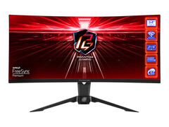 El ASRock PG34WQ15R2B es un monitor VA para juegos con una tasa de refresco de 165 Hz y una resolución de 1440p. (Fuente de la imagen: ASRock)