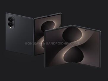 Render no oficial del Galaxy Wide Fold mostrando el anverso y el reverso.