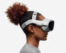 La Vision Pro se suministra con una cinta para la cabeza opcional de doble lazo para ayudar a soportar su peso. (Imagen: Apple)