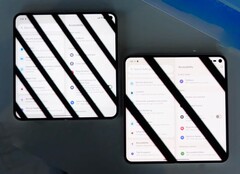 El Google Pixel 10 Pro Fold (derecha) parpadea mucho menos que su predecesor. (Fuente de la imagen: Android Central, YouTube)