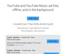 La familia de Google YouTube Premium sigue estancada en unos 8 dólares en Rumanía (Fuente: Propia)