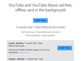 La familia de Google YouTube Premium sigue estancada en unos 8 dólares en Rumanía (Fuente: Propia)