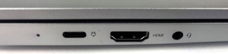 Izquierda: 1 x USB 3.2 Tipo-C (con Power Delivery y DisplayPort), 1 x HDMI, 1 x puerto combinado de audio/micrófono (conector de 3,5 mm)