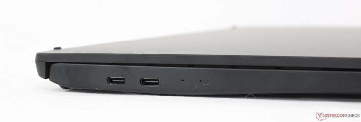 Izquierda: 2x USB-C con Thunderbolt 4 + Power Delivery + DisplayPort 1.4a