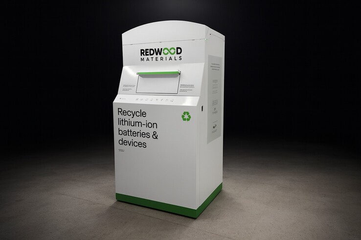 El sistema de reciclaje Redwood Battery Bin.
