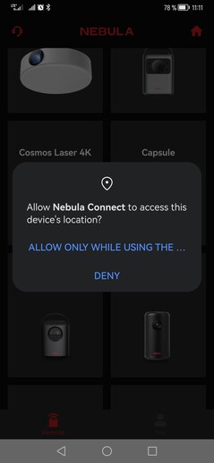 Ah, por supuesto, la aplicación requiere permiso de localización para encontrar el dispositivo