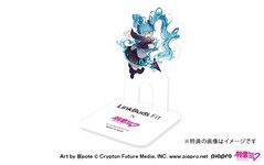 Un soporte especialmente ilustrado sostiene los auriculares Hatsune Miku Linkbuds Fit de Sony. (Fuente de la imagen: Sony)