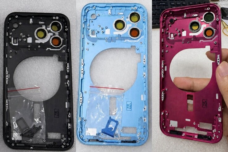 Los supuestos paneles traseros del iPhone 18 Pro. No podemos confirmar si las fotos/piezas son auténticas.