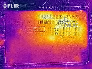 Distribución de calor cuando está inactivo - lado inferior