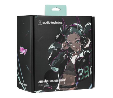 Los auriculares Audio-Technica Hatsune Miku ATH-M50xSTS-USB MIKU se presentan en una caja ilustrada de edición limitada. (Fuente de la imagen: Audio-Technica)