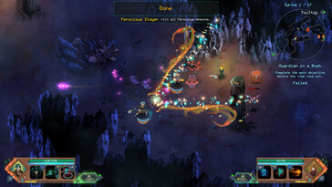 Una imagen que muestra una batalla en Children of Morta.