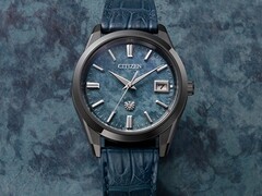 El modelo Eco-Drive 30 Aniversario de Citizen (en la imagen) tiene un motivo en forma de nube en la esfera de papel washi azul. (Fuente de la imagen: Citizen)