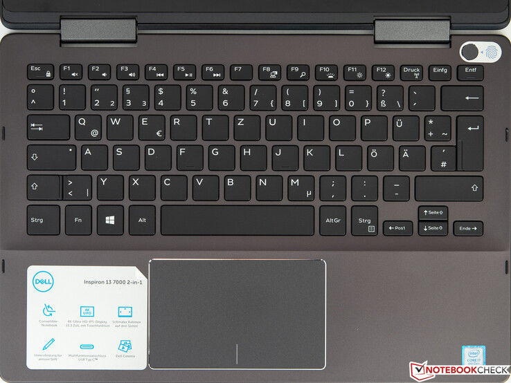 Una mirada al teclado, al trackpad y al lector de huellas dactilares