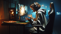 Un jugador rabioso abandona. (Fuente de la imagen: Notebookcheck vía Dall-e 3)