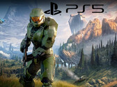 Halo Infinite con el logotipo de PS5 (Fuente de la imagen: Microsoft Gaming, Sony PlayStation con ediciones)