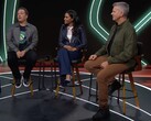 Phil Spencer (izquierda), Sarah Bond (centro) y Matt Booty (derecha) en un podcast de Xbox. (Fuente de la imagen: Xbox en YouTube)