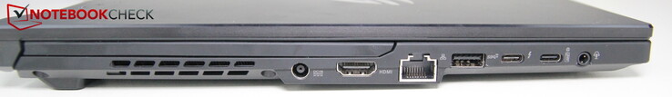 Izquierda: Fuente de alimentación, HDMI, LAN, USB-A 3.2 Gen 2, USB-C 3.2 Gen 2, Thunderbolt 4, toma de auriculares