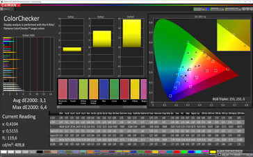 CalMAN: Precisión de color - espacio de color objetivo sRGB