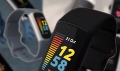 La Fitbit Charge 5 debería venir en una selección de colores de correa negra, azul y rosa. (Fuente de la imagen: Fitbit - editado)