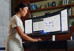 El último monitor de 49 pulgadas de HP incorpora una webcam retráctil. (Fuente de la imagen: HP)