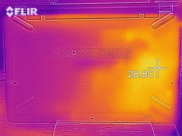 Imagen térmica de la carcasa inferior en inactivo