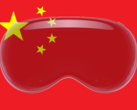 El casco Apple Vision Pro saldrá a la venta en China a finales de este año. (Imagen vía Apple y Wikimedia Commons, con modificaciones)
