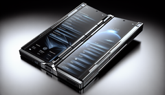 Se dice que el iPhone plegable tendrá una pantalla interior de 7,8 pulgadas. (Fuente de la imagen: AI-generated using Dall-E)
