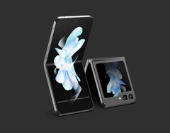 El Galaxy Z Flip5 tendrá una pantalla de cubierta más usable que los anteriores modelos Galaxy Z Flip. (Fuente de la imagen: @OnLeaks &amp;amp; MediaPeanut)