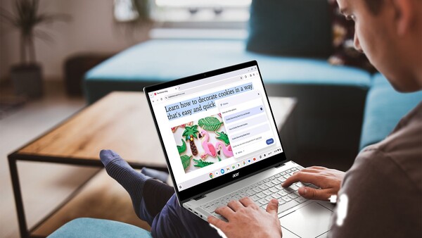 El Acer Chromebook Plus Spin tiene un panel táctil OceanGlass. (Fuente de la imagen: Acer)