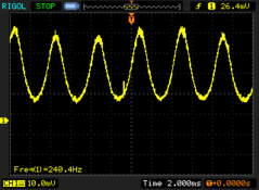 parpadeo PWM de 240 Hz con niveles de luminosidad del 50 % o inferiores