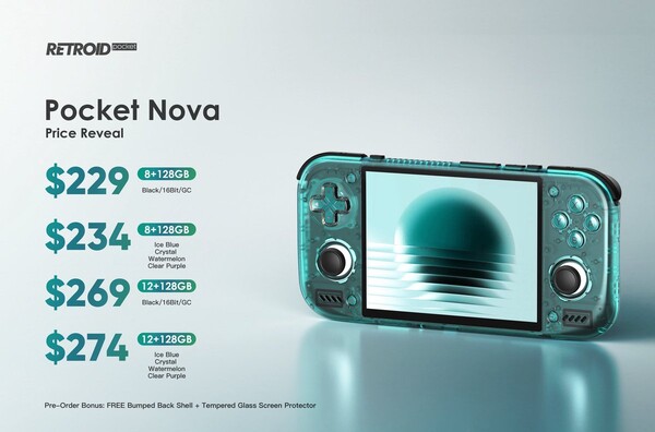 El Retroid Pocket Nova está disponible en dos configuraciones y siete colores.