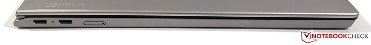 Lado izquierdo: 2x USB-C (Thunderbolt 4, USB 4, PowerDelivery 3.0, DisplayPort 1.4a)