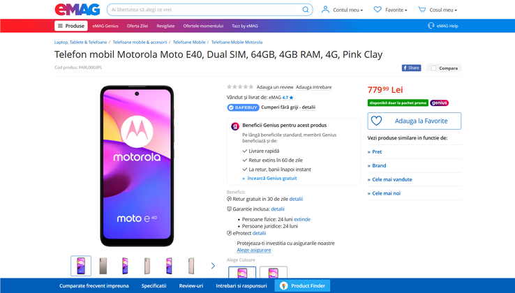 La última filtración del Moto E40 también sugiere que es un dispositivo de doble SIM. (Fuente: eMag)