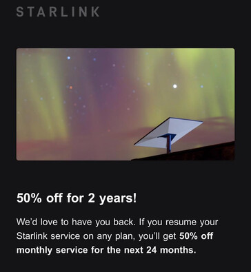 La oferta del 50% de descuento en la cuota mensual de Starlink en EE.UU. (fuente de la imagen: Sam Miller/FB)