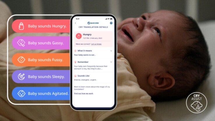 El vigilabebés See Pro 360° utiliza la tecnología de interpretación del llanto del bebé Zoundream AI para ayudar a simplificar la vida de los padres con recién nacidos. (Fuente: Maxi-Cosi)