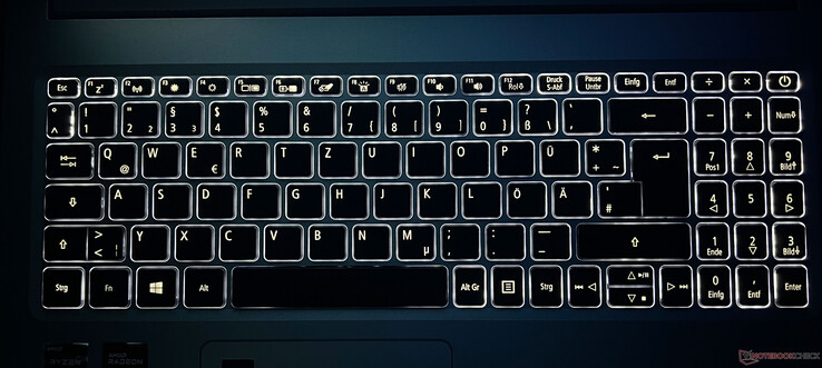 Iluminación del teclado en la oscuridad