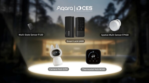 Dispositivos domésticos inteligentes Aqara CES 2026, incluido el Smart Lock U400 (Fuente de la imagen: Aqara PR)