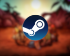 La historia de Dead in Bermuda comienza con un accidente aéreo que deja a ocho supervivientes varados en una isla misteriosa. En la imagen: ilustración del juego con el logotipo de Steam superpuesto. (Fuente de la imagen: Steam)