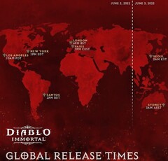 Horario de lanzamiento global de Diablo Immortal (Fuente: Diablo Immortal)