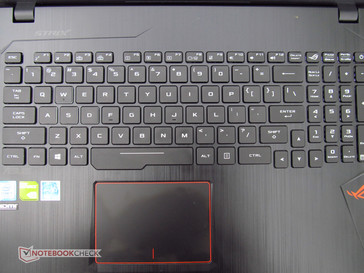 Keyboard deck and touchpad.
