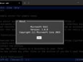 Microsoft Edit para Windows de 64 bits permite a los usuarios de la línea de comandos editar archivos de texto con facilidad. (Fuente de la imagen: Microsoft)