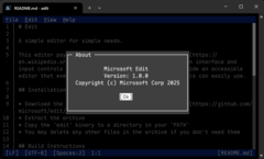 Microsoft Edit para Windows de 64 bits permite a los usuarios de la línea de comandos editar archivos de texto con facilidad. (Fuente de la imagen: Microsoft)
